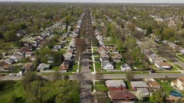 Vue Aérienne Quartier Résidentiel Dearborn Michigan Transfert Drone États Unis — Video