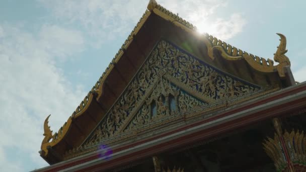 Cinematic Религиозное Путешествие Сцена Буддистского Искушения Ват Арун Старом Городе — стоковое видео