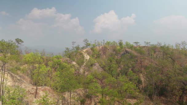 Film Krajobrazowy Pogodnym Widokiem Kanion Pai Wąskimi Ledgy Szlaków Turystycznych — Wideo stockowe