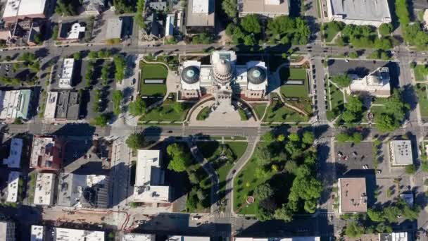Aerial Shot Idaho State Capitol Boise — Vídeo de stock