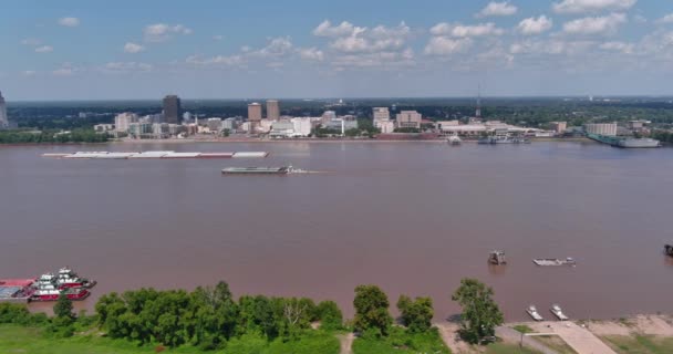 Aerial Mississippi River Baton Rouge Louisiana — Video