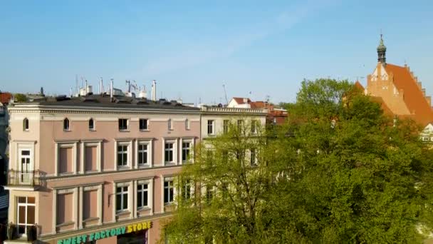 Terrace Tops Grodzka Bydgoszcz Poland Aerial — Stockvideo