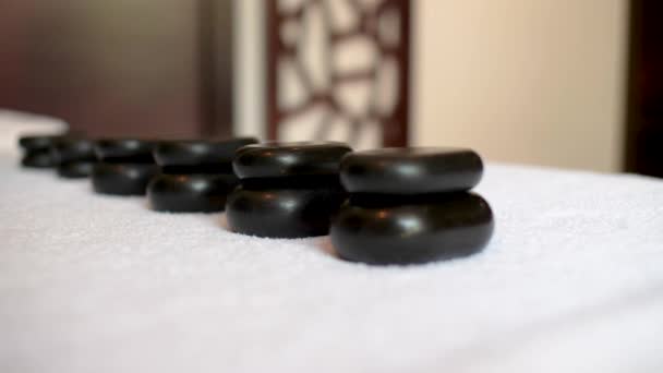 Detail View Hot Stones Massage Table — Stock videók