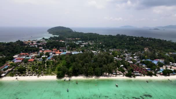 Letecký Pohled Ostrov Koh Lipe Jižním Andamanském Moři Dolly Vlevo — Stock video