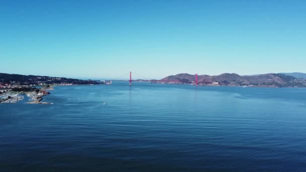 Vue Lointaine Des Promontoires Marin Célèbre Golden Gate Bridge San — Video