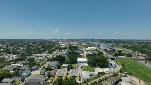 Flygfoto Marigny Nära Övergiven Militär Anläggning New Orleans Louisiana — Stockvideo