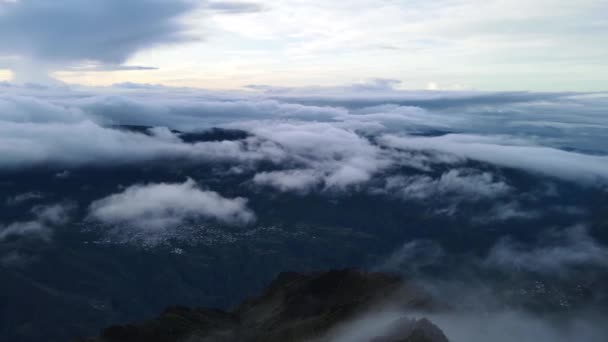 Circular Drone Footage Mountains Clouds — Vídeos de Stock