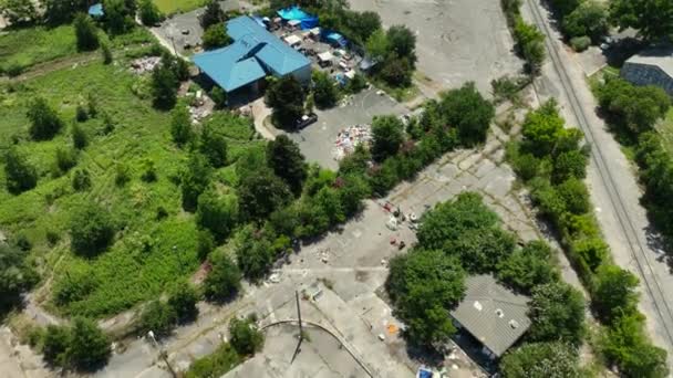 Aerial Reveal Abandoned Military Facility New Orleans City New Orleans — Stock Video