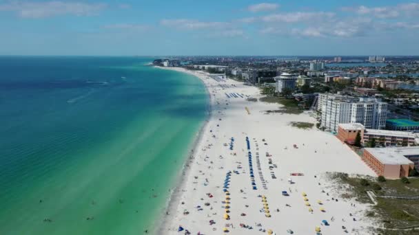 Scenic Ocean Pete Beach Florida Usa Aerial Pullback — Stockvideo