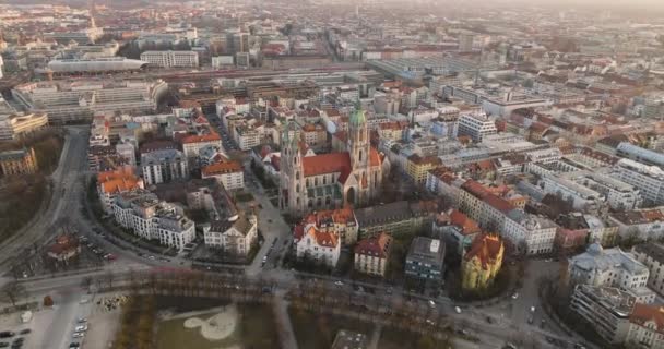 Letecký Letoun Drone Flyover Katedrála Svatého Pavla Náměstí Downtown Budovy — Stock video