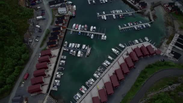 Aereo Sopra Testa Che Rivela Panoramica Costa Helgeland Nel Nord — Video Stock