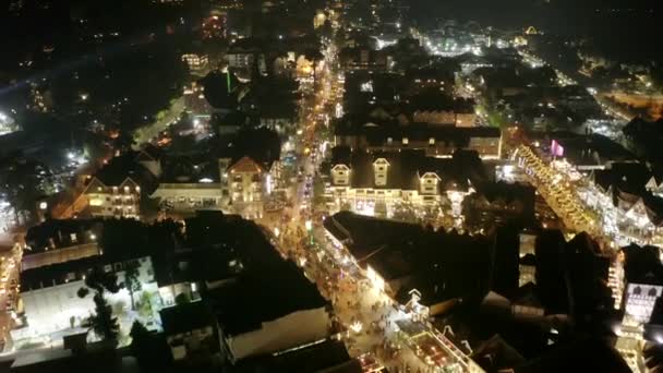 Aerial View Capivari Cold Night Winter Campos Jordao Sao Paulo — Stockvideo