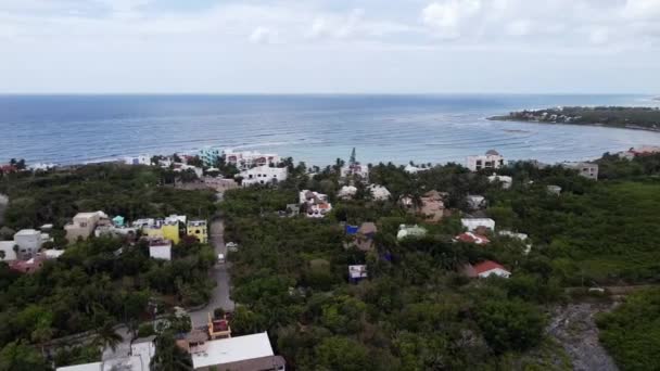 Uitzicht Akumal Half Moon Bay Kustplaats Aan Mexicaanse Rivièra Maya — Stockvideo