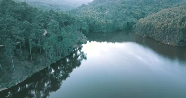 Sintra Mountains Barragem Mula Dam Lake Reservoir Viewpoint Portugal — Stock Video