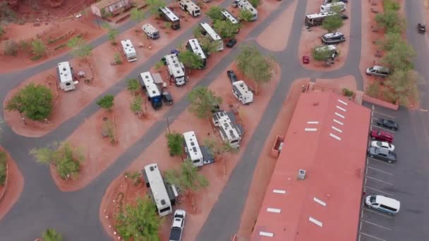 Revelação Aérea Parque Estacionamento Goulding Monument Valley Utah — Vídeo de Stock