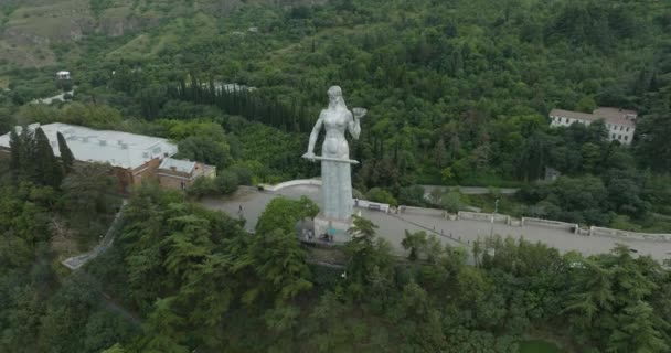 Памятник Картлису Деде Природный Ландшафт Вокруг Тбилиси Грузия — стоковое видео