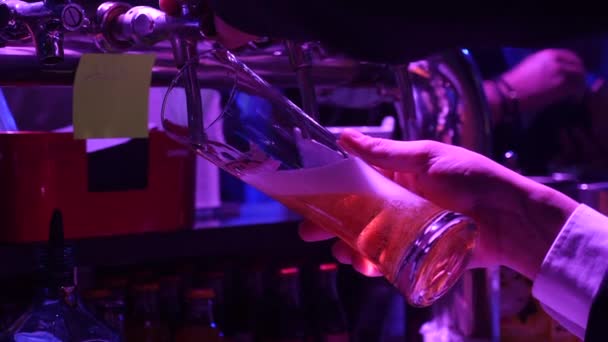 Verter Bebida Una Pinta Club Nocturno — Vídeo de stock