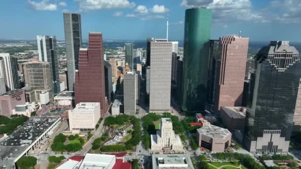 Downtown Urban City Center Usa Houston Texas Known Oil Gas — Wideo stockowe