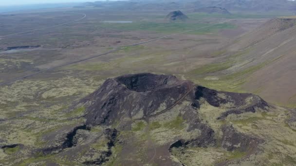 Zlanda Daki Geitafell Yakınlarında Reykjanes Yarımadası Nın Panoramik Manzarası Hava — Stok video