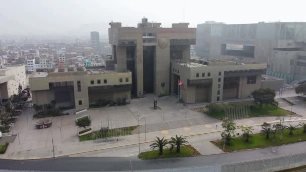 Drone Vídeo Ministério Cultura Peru Cidade Lima Lentamente Voando Para — Vídeo de Stock