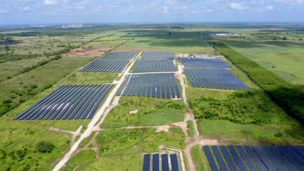 Big Solar Farm Soco Dominican Republic Green Energy Project — ストック動画
