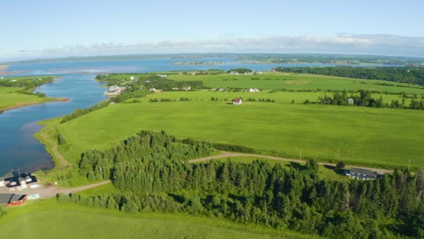 French River Prince Edward Island River Feeds Bigger Body Water — 图库视频影像
