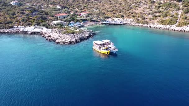 Drone Shot Boats Sea — Video