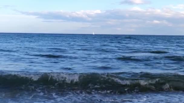 Vistas Mar Desde Playa Estepona Costa Del Sol España Con — Vídeos de Stock