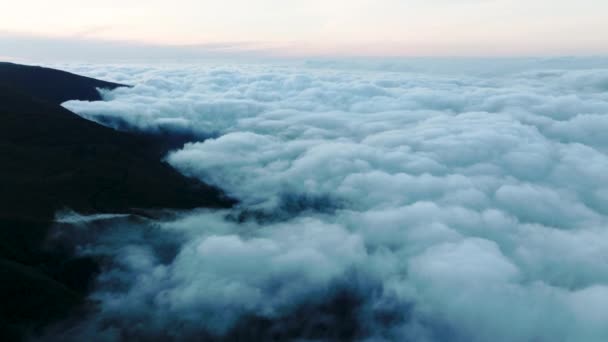 High Altitude Flight Fluffy Cumulonimbus Clouds Bica Cana Madeira — Video Stock