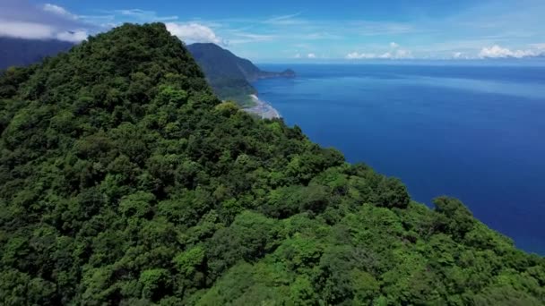 Vliegen Een Weelderige Tropische Bergrug Prachtige Oostkust Van Taiwan Onthullen — Stockvideo