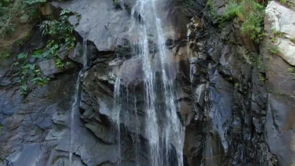 Tropical Waterfall Cascading Rocky Boulder Yelapa Cascada Yelapa Jalisco Mexico — 图库视频影像
