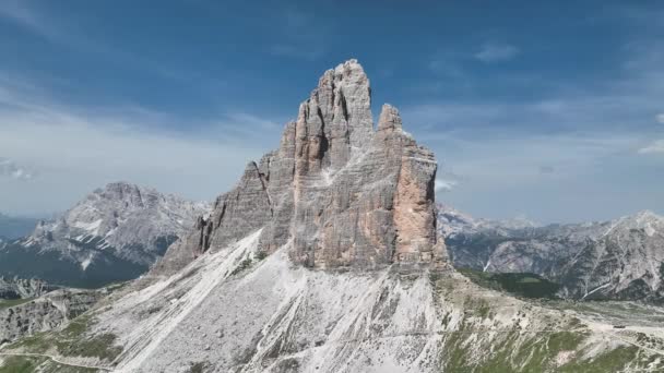 Beautiful Sunny Day Dolomites Mountains View Tre Cime Lavaredo Three — 비디오