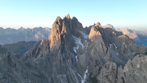 Beautiful Sunny Day Dolomites Mountains View Tre Cime Lavaredo Three — ストック動画