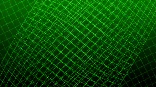 Two Green Grid Planes Traveling Forming Glowing Continuous Animation Loop — Vídeo de Stock