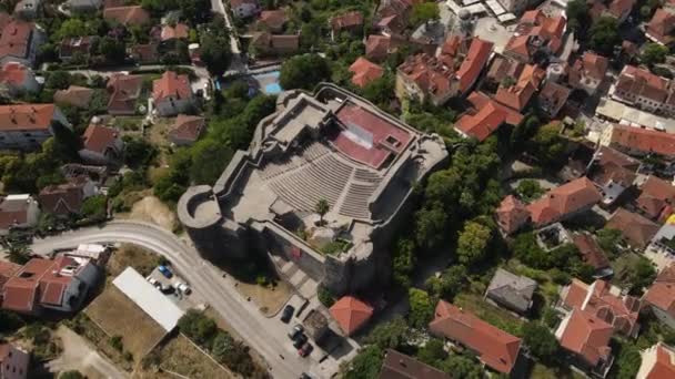 Birds Eye Aerial View Kanli Kula Fortress Herceg Novi Montenegro — Vídeo de stock