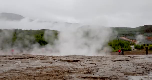 Islande Geyser Dans Golden Circle Avec Vidéo Time Lapse — Video