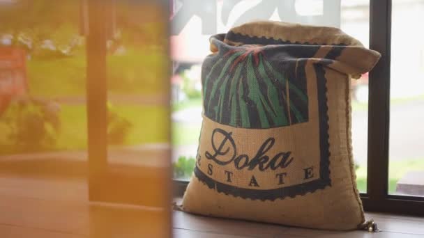 Wicker Sack Coffee Costa Rica Tourism Coffee Beans Colombia — Stock Video