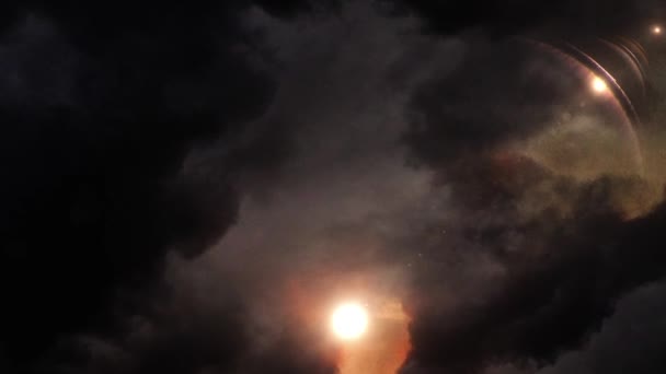 Bakış Açısı Güneş Işınlar Kara Bulutlar Arasında Parlıyor — Stok video