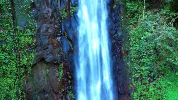 Una Vista Cerca Desde Cascada Sao Nicolau Santo Tomé África — Vídeos de Stock