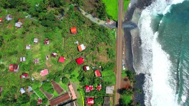 Desde Arriba Costa Agua Ize Santo Tomé África — Vídeos de Stock