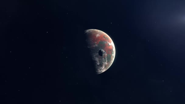 Large Red Exoplanet Small Rocky Moon — 비디오