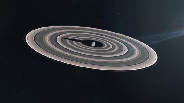 Gas Giant Exoplanet Massive Saturn Ring System — Stok video