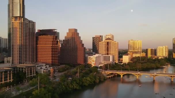 Vlucht Het Meer Austin Austin Time Lapse — Stockvideo