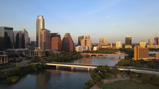 Drone Footage Austin Downtown Area — Video Stock