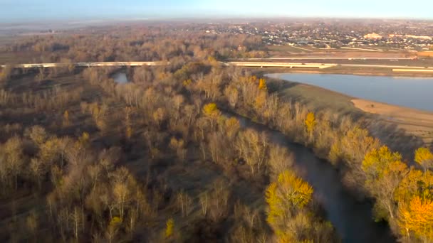 High Aerial Shot Boise River Flowing Idaho Beautiful Landscape — Stock videók