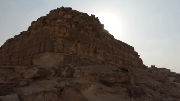 Low Angle View Pyramids Queens Silhouette Historical Sightseeing Egypt — Stock videók