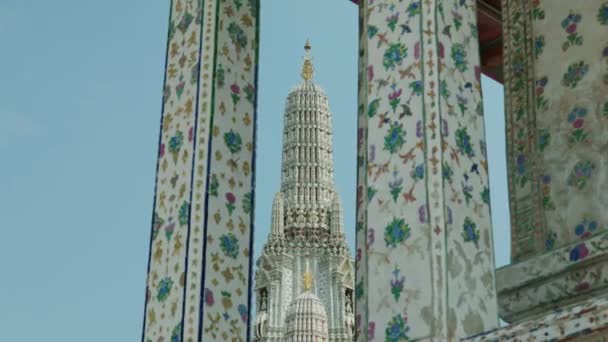 Cinematic Religijne Podróże Malownicze Nagrania Buddyjskiej Świątyni Wat Arun Starym — Wideo stockowe