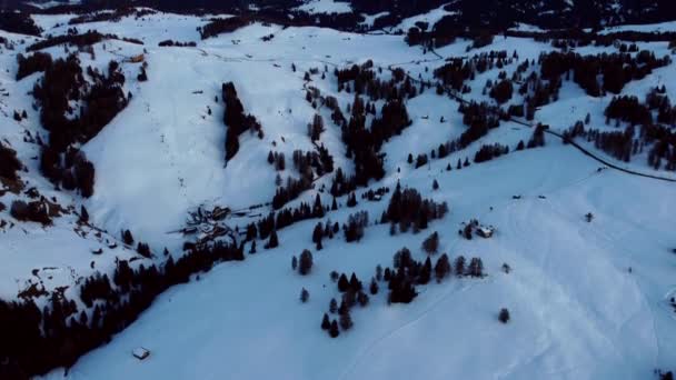 Luchtfoto Van Alpe Siusi Italiaanse Alpen — Stockvideo