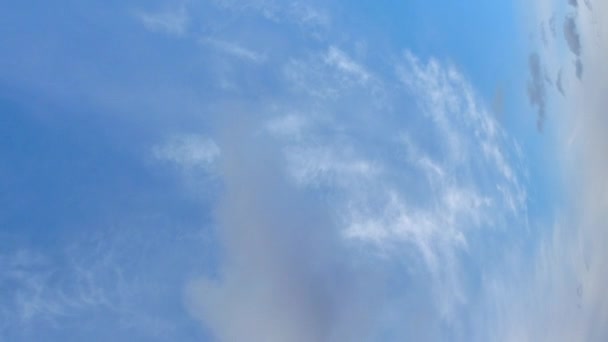 Vertical Format Cumulus Cirrus Clouds Time Lapse Blue Sky Day — Wideo stockowe