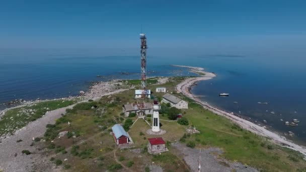 Drone Footage Vaindloo Lighthouse Southern Side Estonia — 图库视频影像